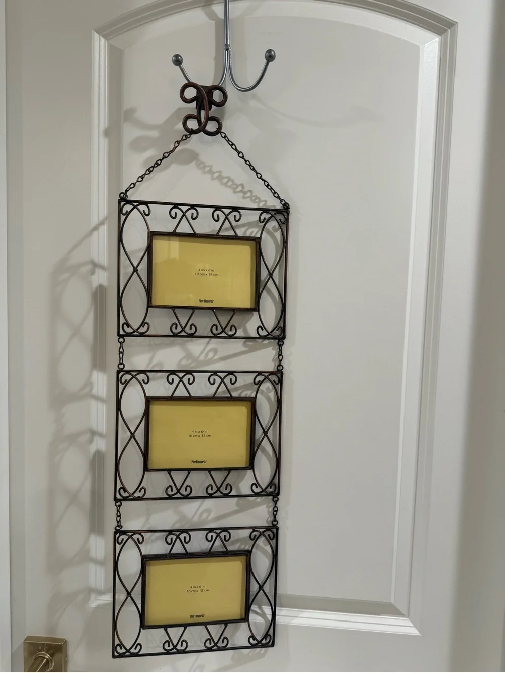 NEW Pier 1 Imports Brushed Copper Twisted Triple Frame Wall Hanger